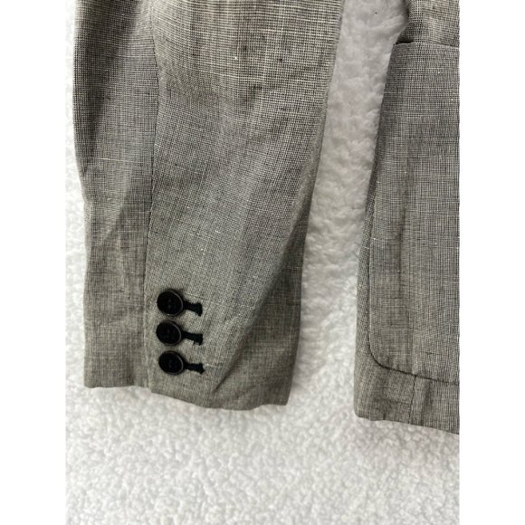 Ann Taylor Loft Womens Suit Jacket Blazer Gray Notch Lapel Pockets Petites 2P - Picture 7 of 8